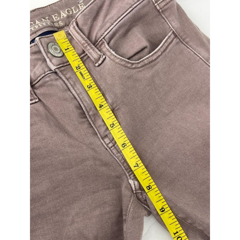 American Eagle Super Stretch X Mid-Rise Distressed Brown Jegging Women's Size 2 - Picture 8 of 9